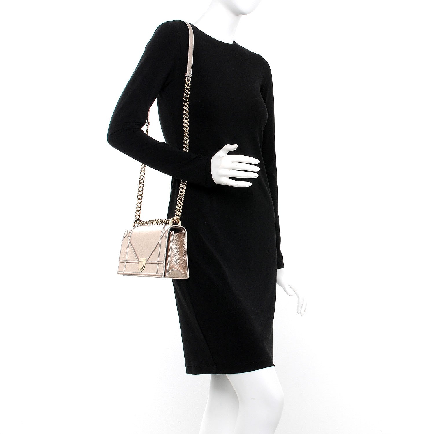Christian Dior Metallic Grained Calfskin Small Diorama Flap Bag Copper 2 of 8