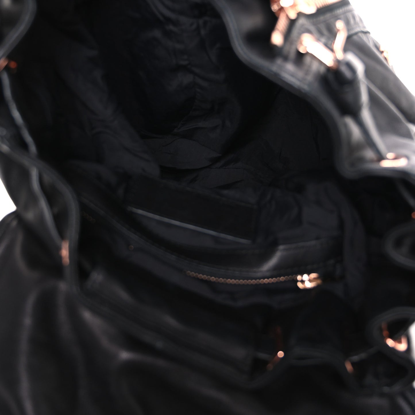 Lambskin Marti Backpack Bag Washed Black Rose Gold Hardware