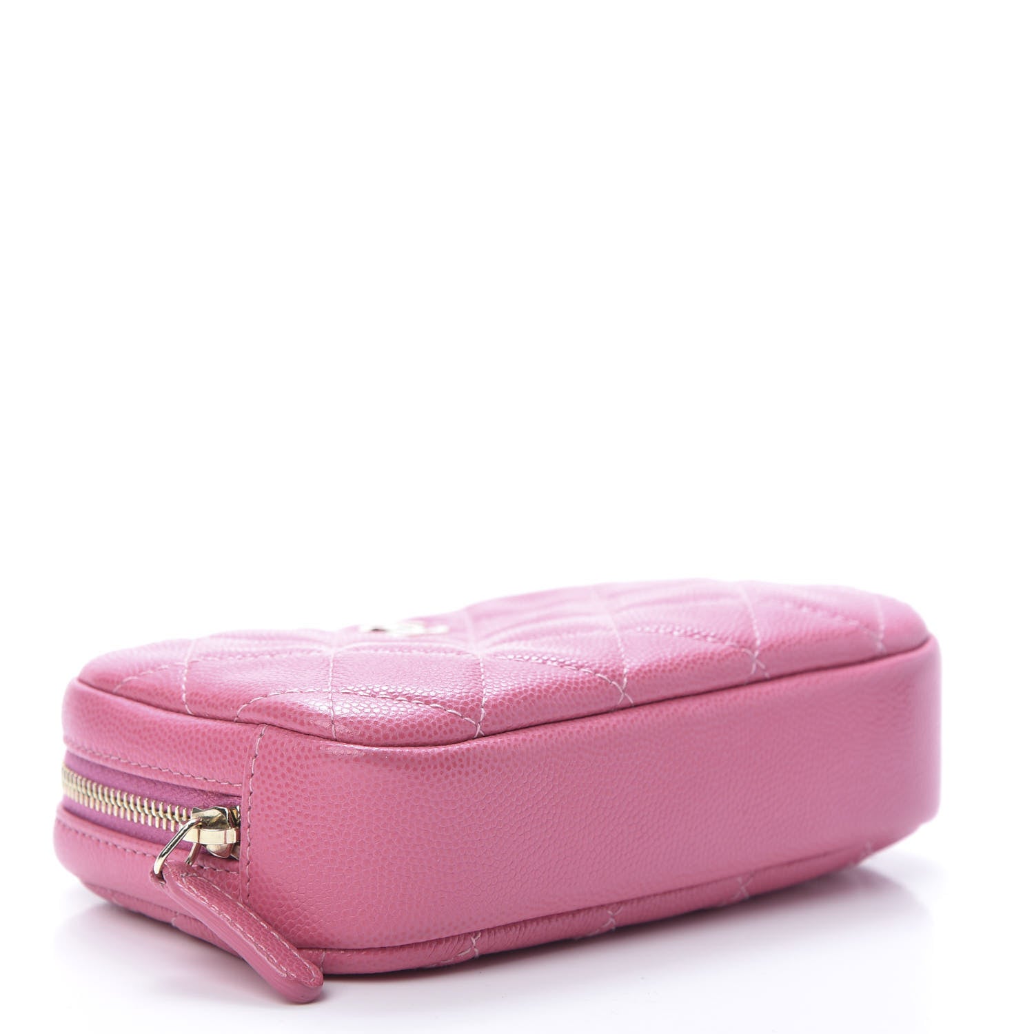 Chanel Caviar Quilted Small Curvy Pouch Cosmetic Case Pink 4 of 9