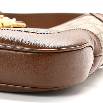 Gucci GG Supreme Monogram Azalea Calfskin Web Small Jackie 1961 Hobo Beige Ebony Brown Sugar 9 of 10