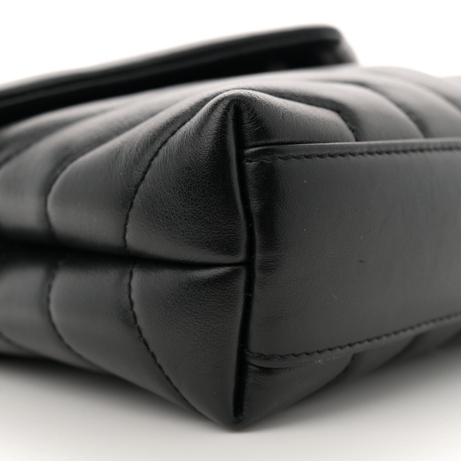 Saint Laurent Calfskin Y Quilted Monogram Monochrome Toy Loulou Crossbody Bag Black 9 of 10