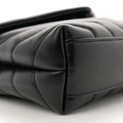 Saint Laurent Calfskin Y Quilted Monogram Monochrome Toy Loulou Crossbody Bag Black 9 of 10