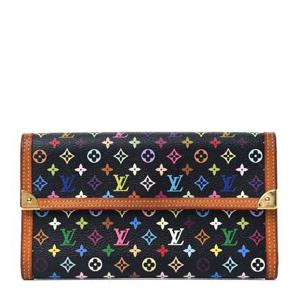 Louis Vuitton Monogram Multicolor Porte Tresor International Wallet Black 1 of 10