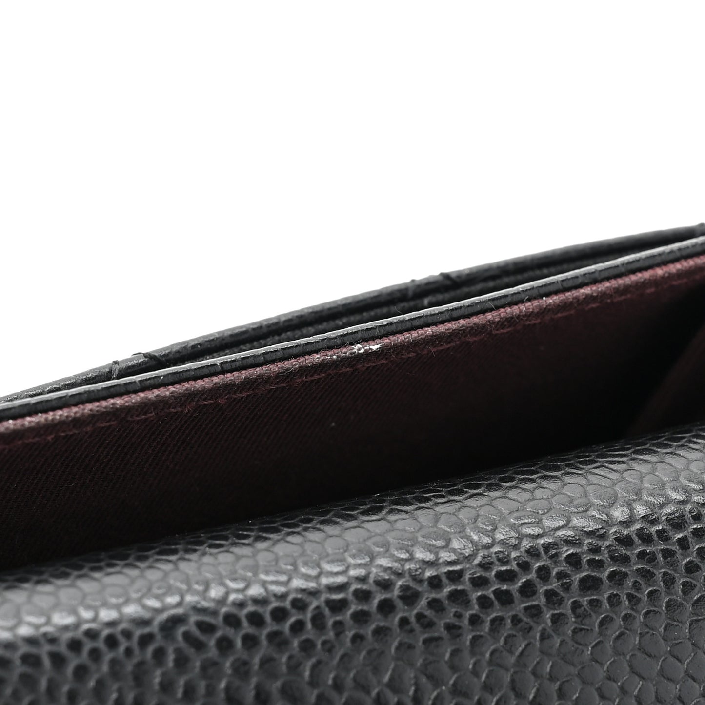 Caviar Quilted Flap Card Holder Wallet Black