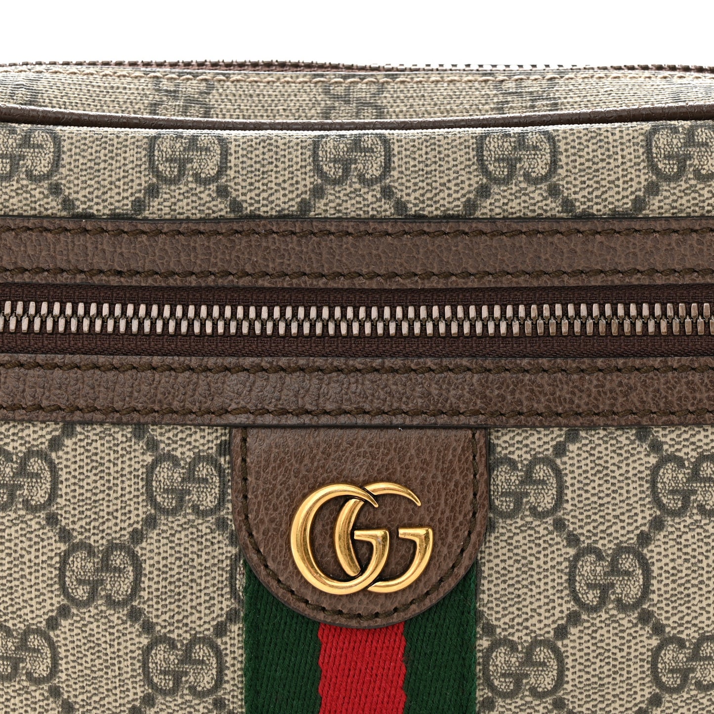 Soft GG Supreme Monogram Medium Ophidia Belt Bag Dark Brown