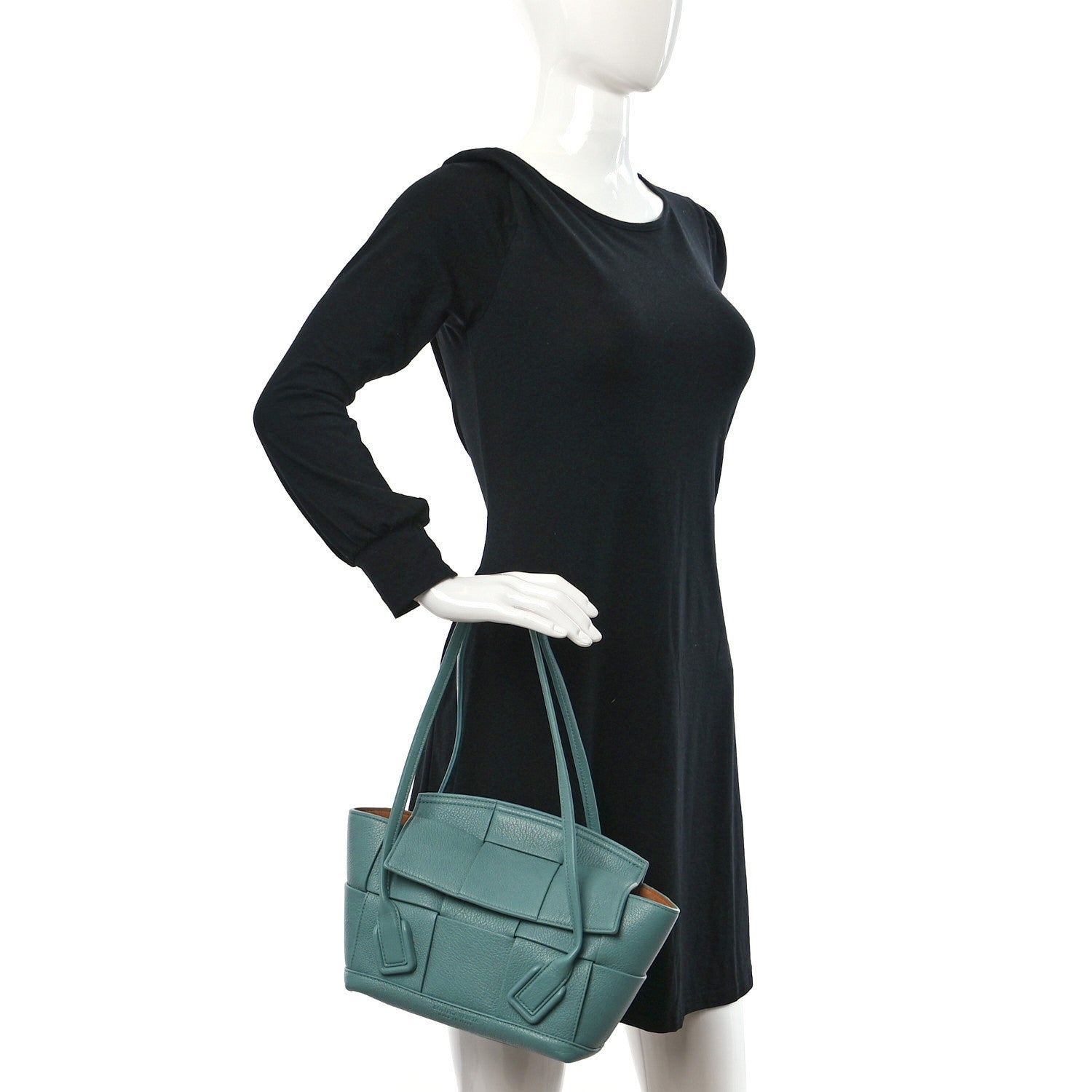 Bottega Veneta Grained Calfskin Maxi Intrecciato Arco 33 Blue 8 of 8