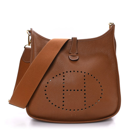 Hermes Taurillon Clemence Evelyne III PM Gold 1 of 11