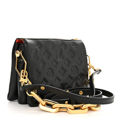 Louis Vuitton Lambskin Embossed Monogram Coussin BB Black 3 of 10