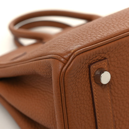 Hermes Togo Swift Officier Birkin 25 Gold Ambre 11 of 13