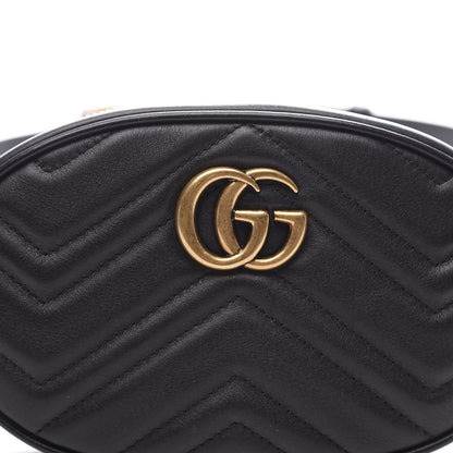 Gucci Calfskin Matelasse GG Marmont Belt Bag 85 34 Black 11 of 11