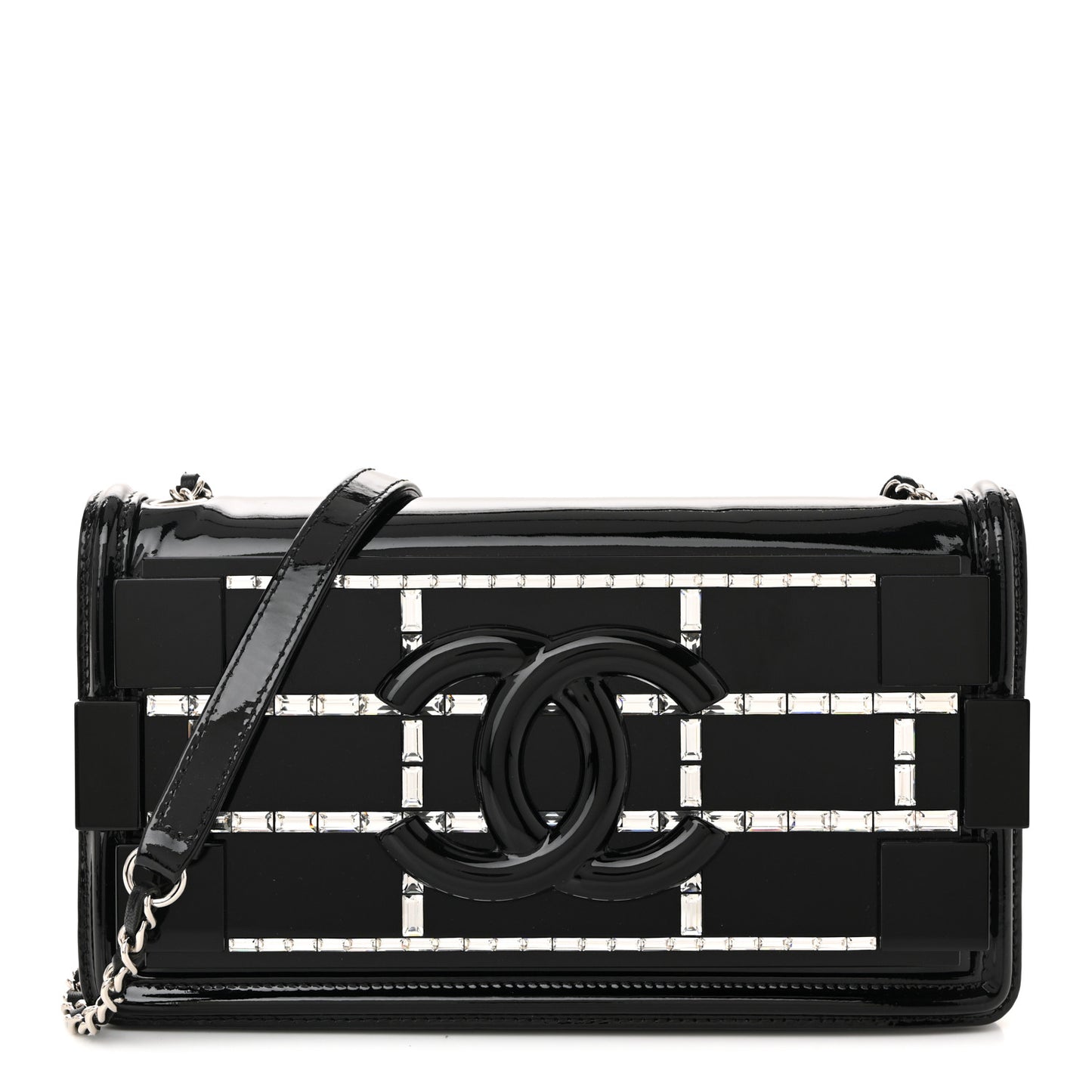 Plexiglass Patent Crystal Lego Brick Flap Black