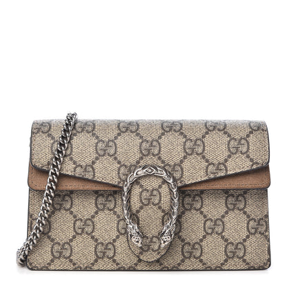 Gucci GG Supreme Monogram Super Mini Dionysus Shoulder Bag Taupe 1 of 10