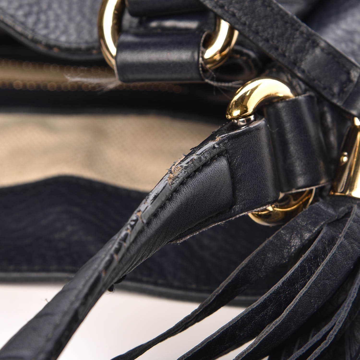 Gucci Pebbled Calfskin Medium Soho Shoulder Bag Blue 15 of 17