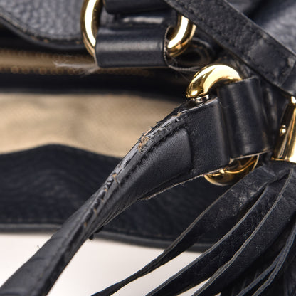 Gucci Pebbled Calfskin Medium Soho Shoulder Bag Blue 15 of 17