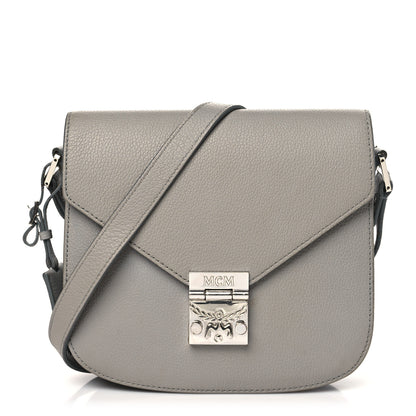 MCM Grained Calfskin Patricia Park Avenue Crossbody Bag Arch Grey 1 of 15