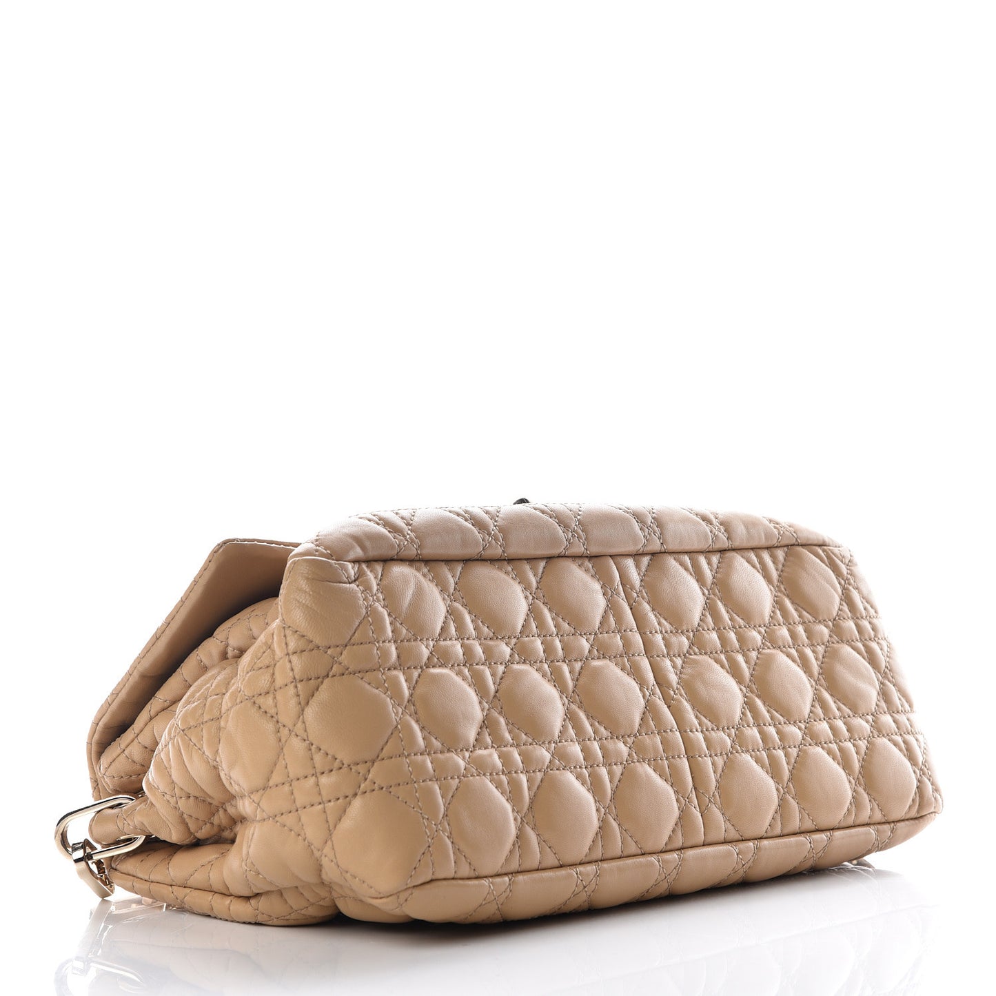 Lambskin Cannage Large New Lock Flap Bag Beige