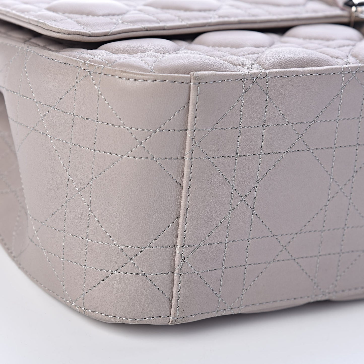 Lambskin Cannage Large Miss Dior Flap Grey