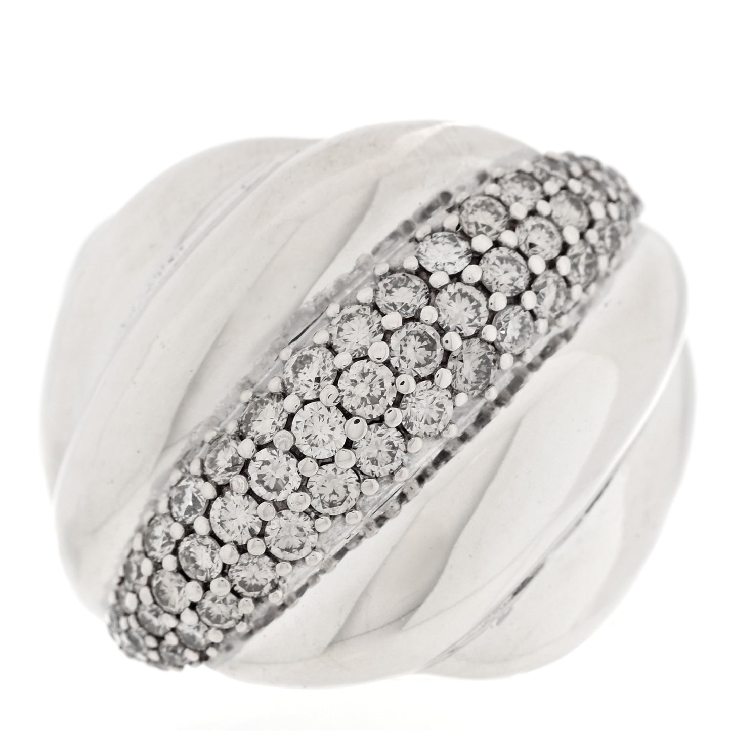 Sterling Silver Diamond Sculpted Cable Ring 51 5.75