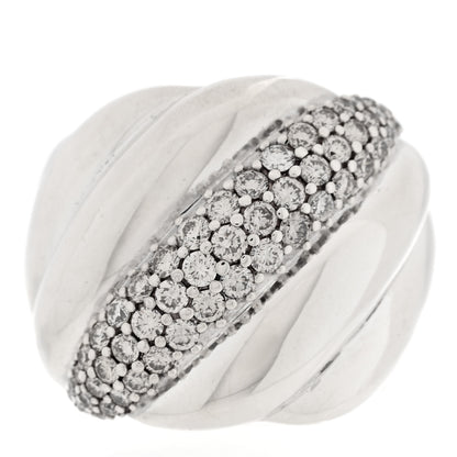 David Yurman Sterling Silver Diamond Sculpted Cable Ring 51 5.75 1 of 5