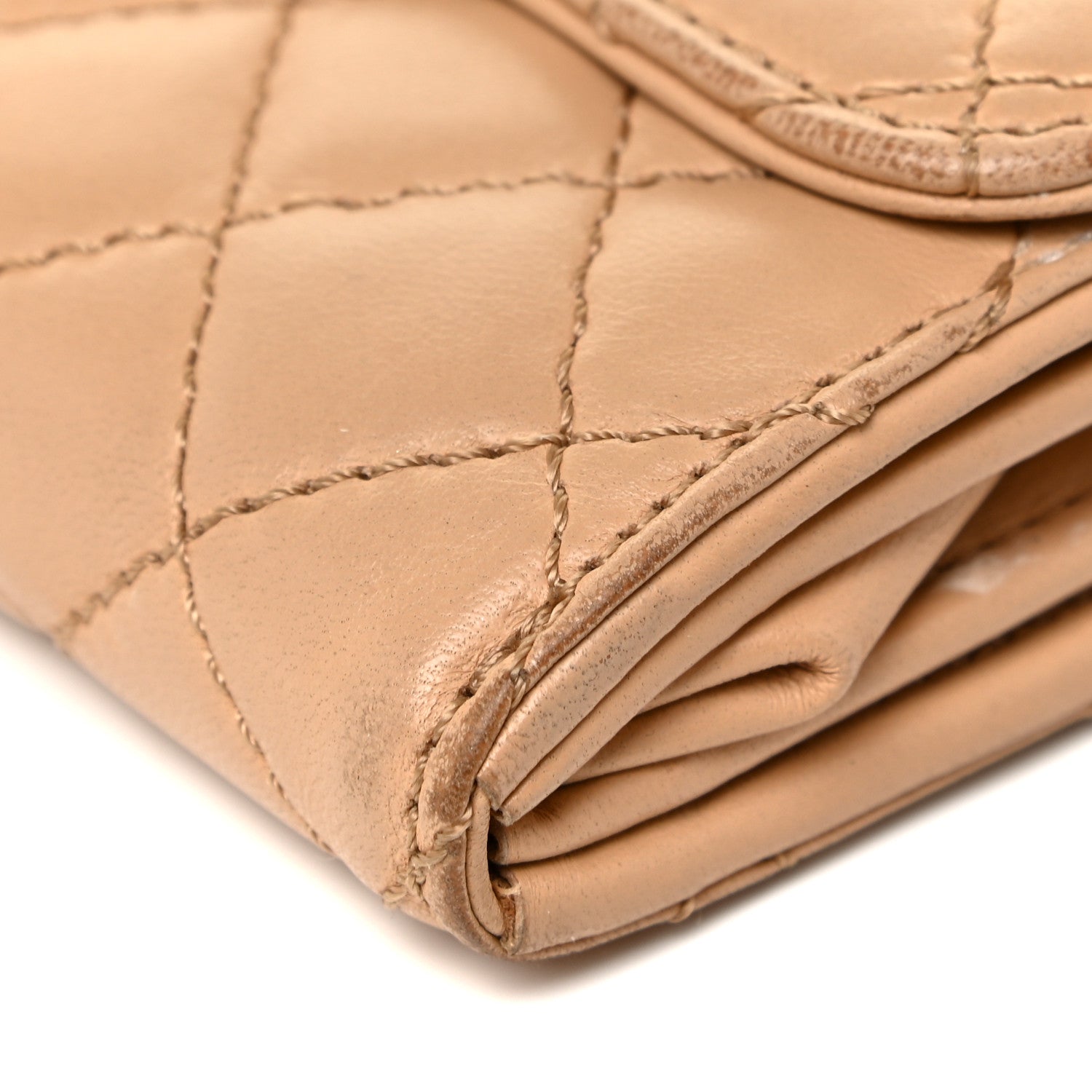 Chanel Lambskin Quilted Chain Clutch Flap Beige 11 of 20