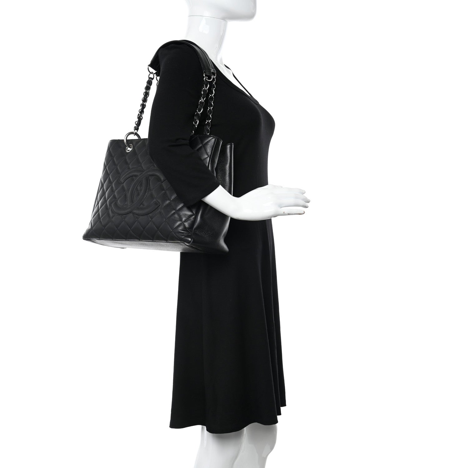 Chanel Caviar Quilted Grand Shopping Tote GST Black 2 of 13