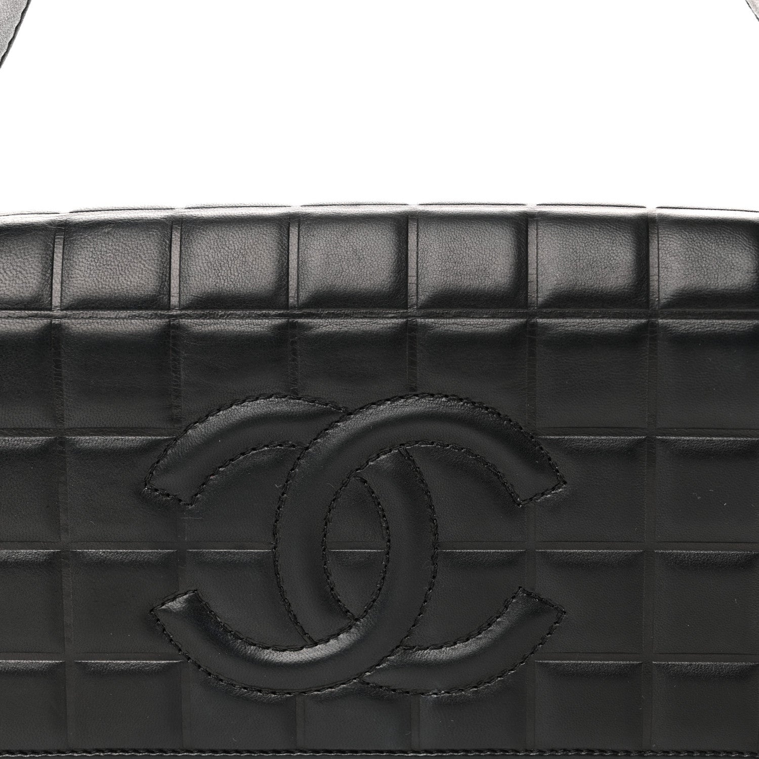 Chanel Lambskin Quilted CC Chocolate Bar Flap Black 7 of 10