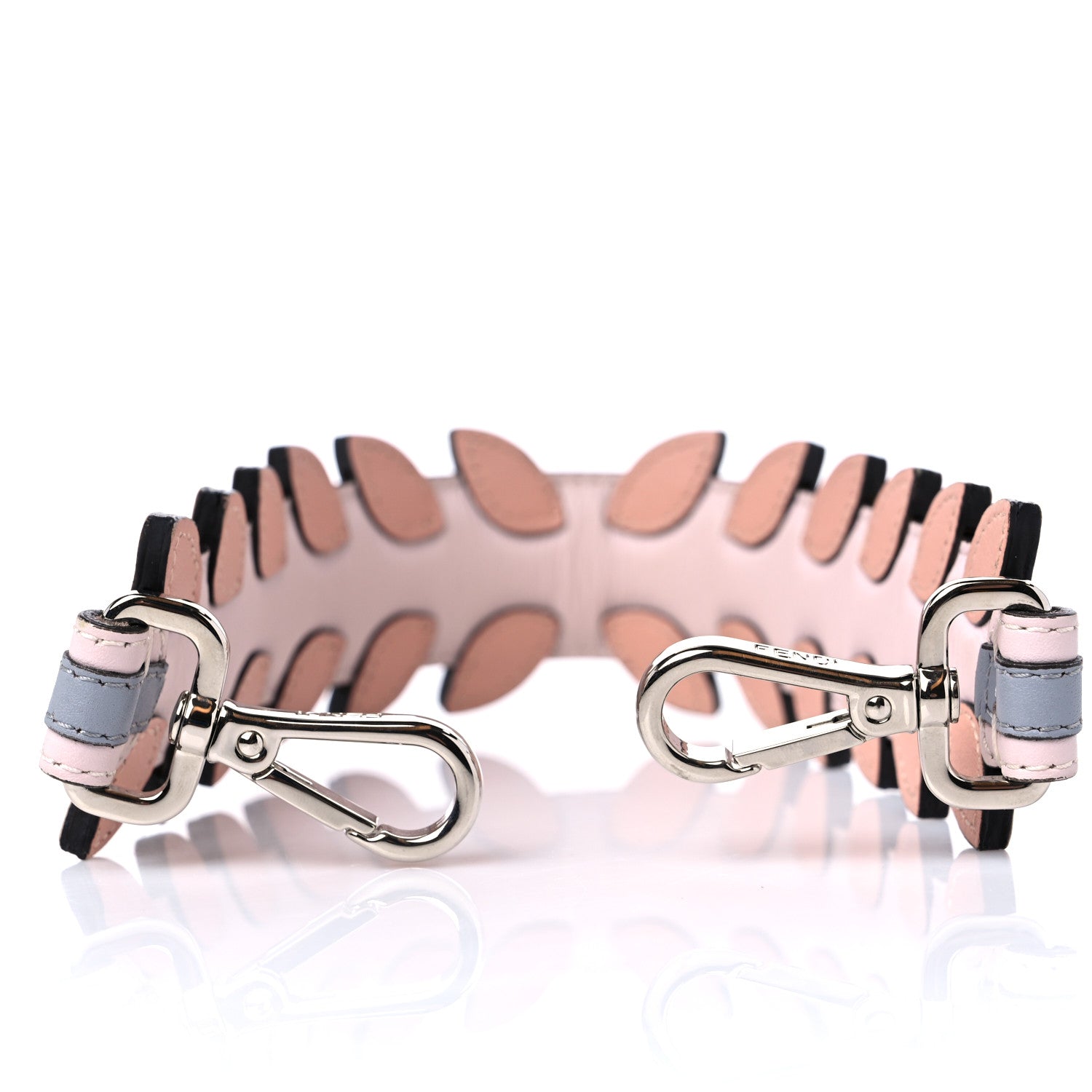 Fendi Calfskin Leaf Mini Strap You Pink Multicolor 3 of 3