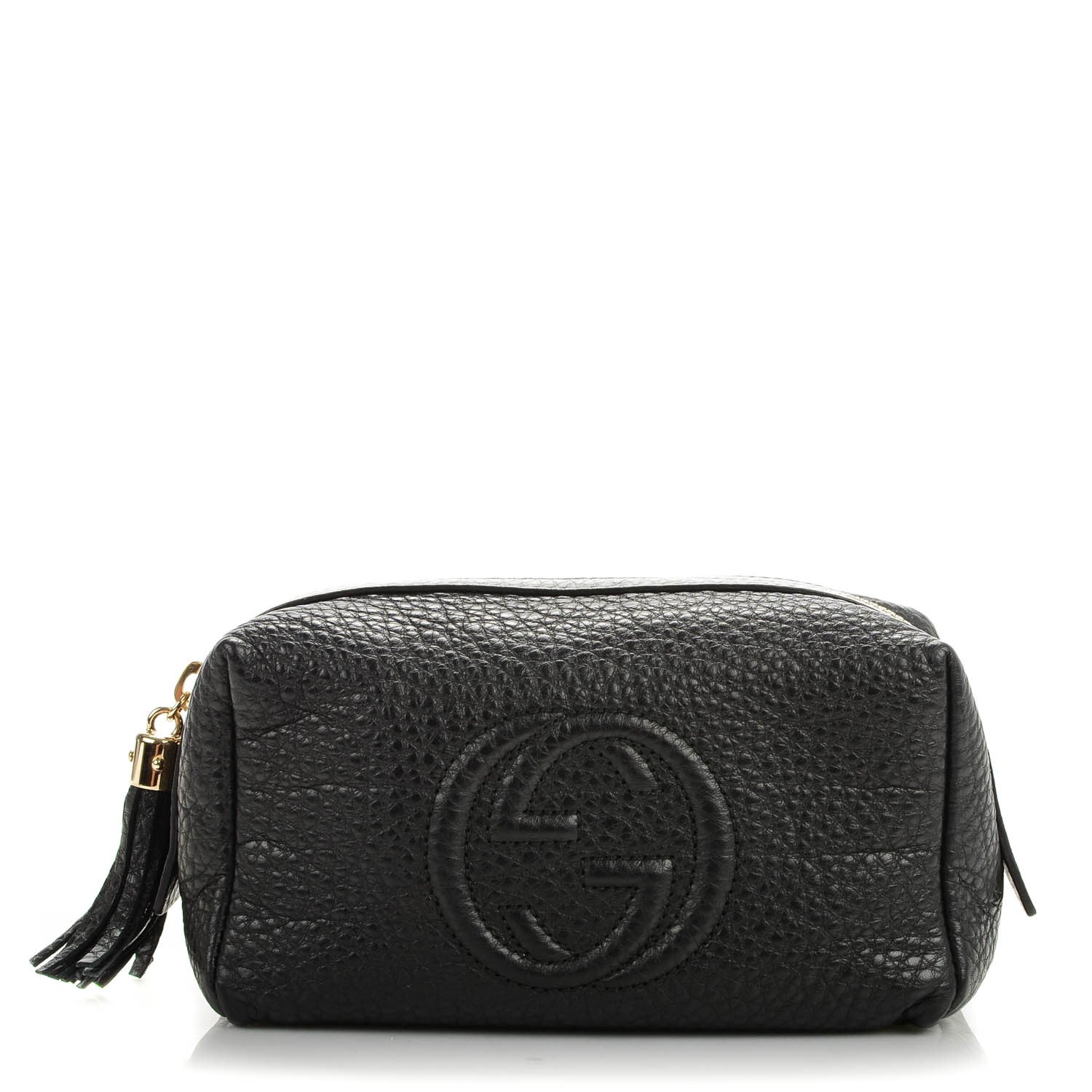Gucci Pebbled Calfskin Soho Medium Cosmetic Case Black 1 of 8