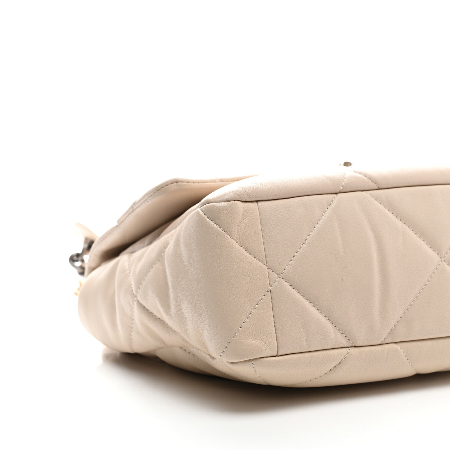 Chanel Goatskin Quilted Large Chanel 19 Flap Beige 8 of 10