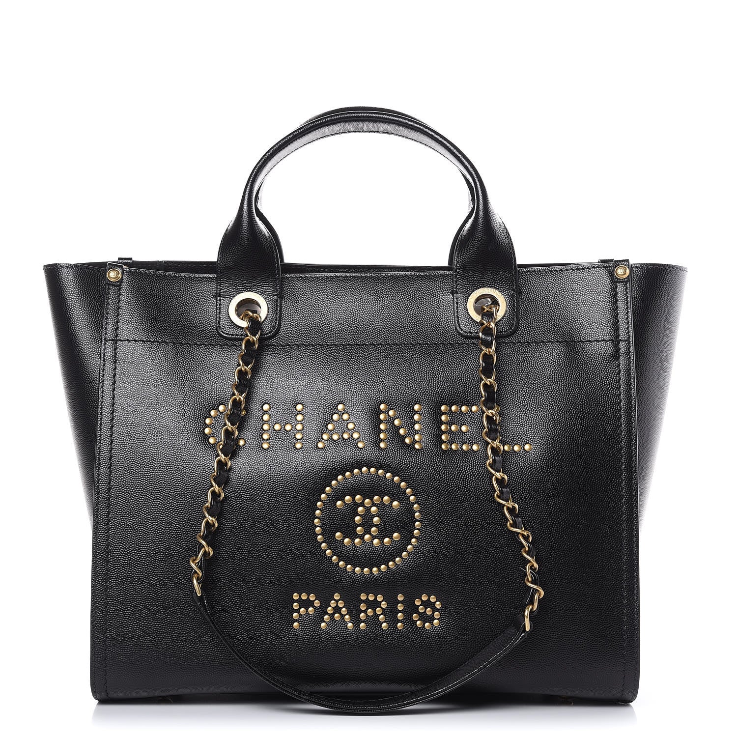 Chanel Caviar Small Studded Deauville Tote Black 1 of 10