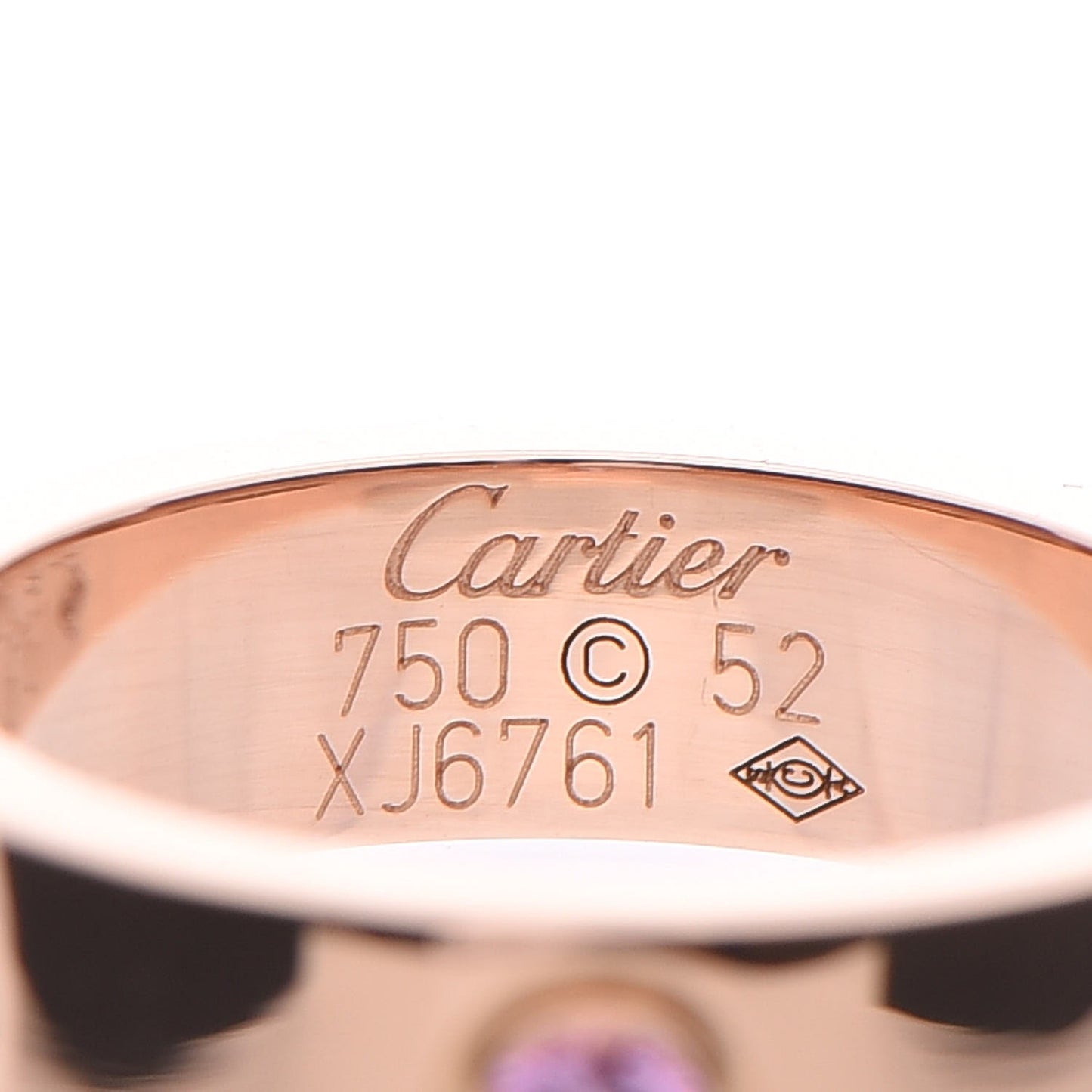 18K Pink Gold Pink Sapphire 5.5mm LOVE Ring 52 6