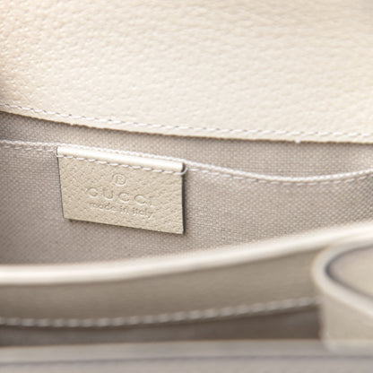 Gucci Textured Calfskin Crystal Bamboo Web Mini Dionysus Top Handle Bag Mystic White 6 of 11
