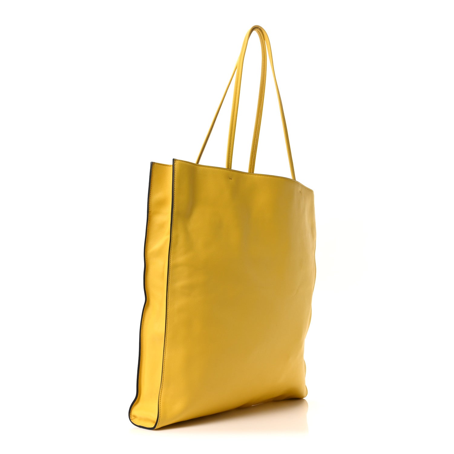 Prada Soft Calfskin Triangle Logo Embossed Tote Sole 3 of 10