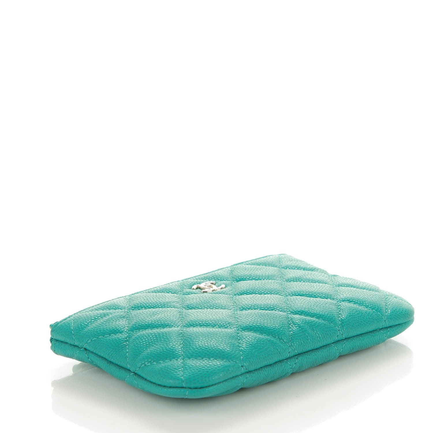 Chanel Caviar Quilted Coin Purse Case Turquoise 4 of 7