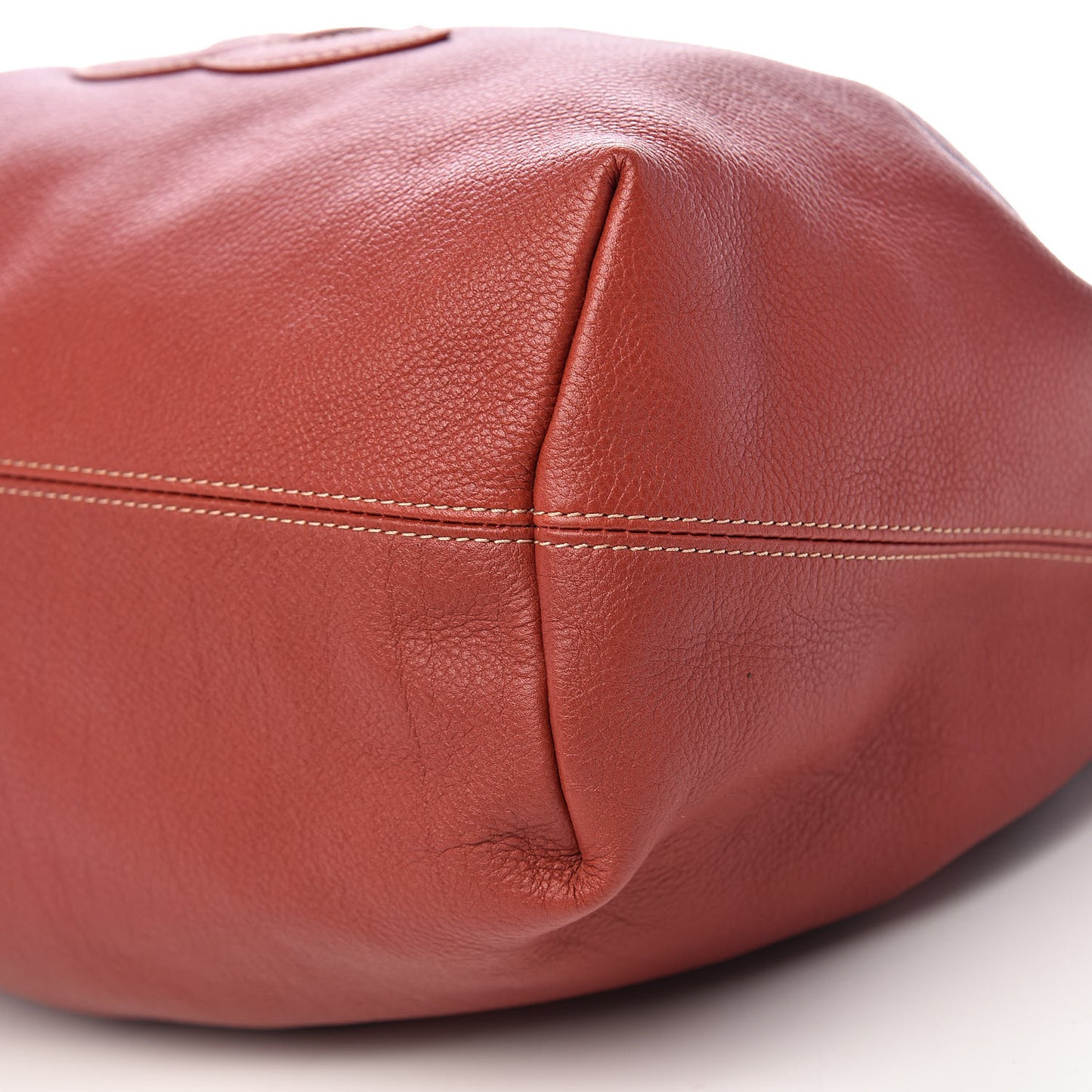 Grained Calfskin CC Drawstring Bucket Bag Red