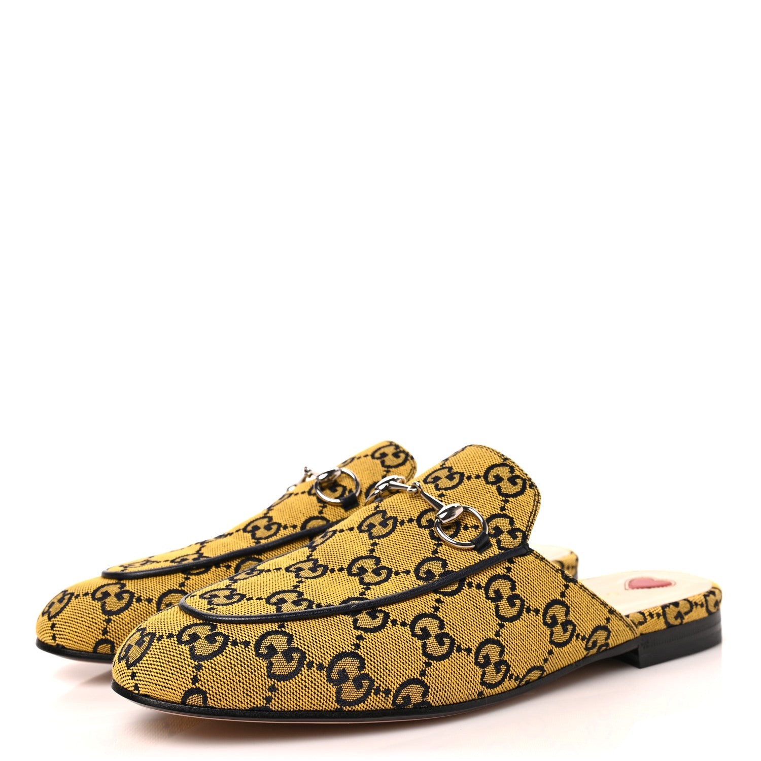 Gucci Monogram Multicolor Malaga Kid Horsebit Womens Princetown Slippers 38.5 Yellow Blue 3 of 9