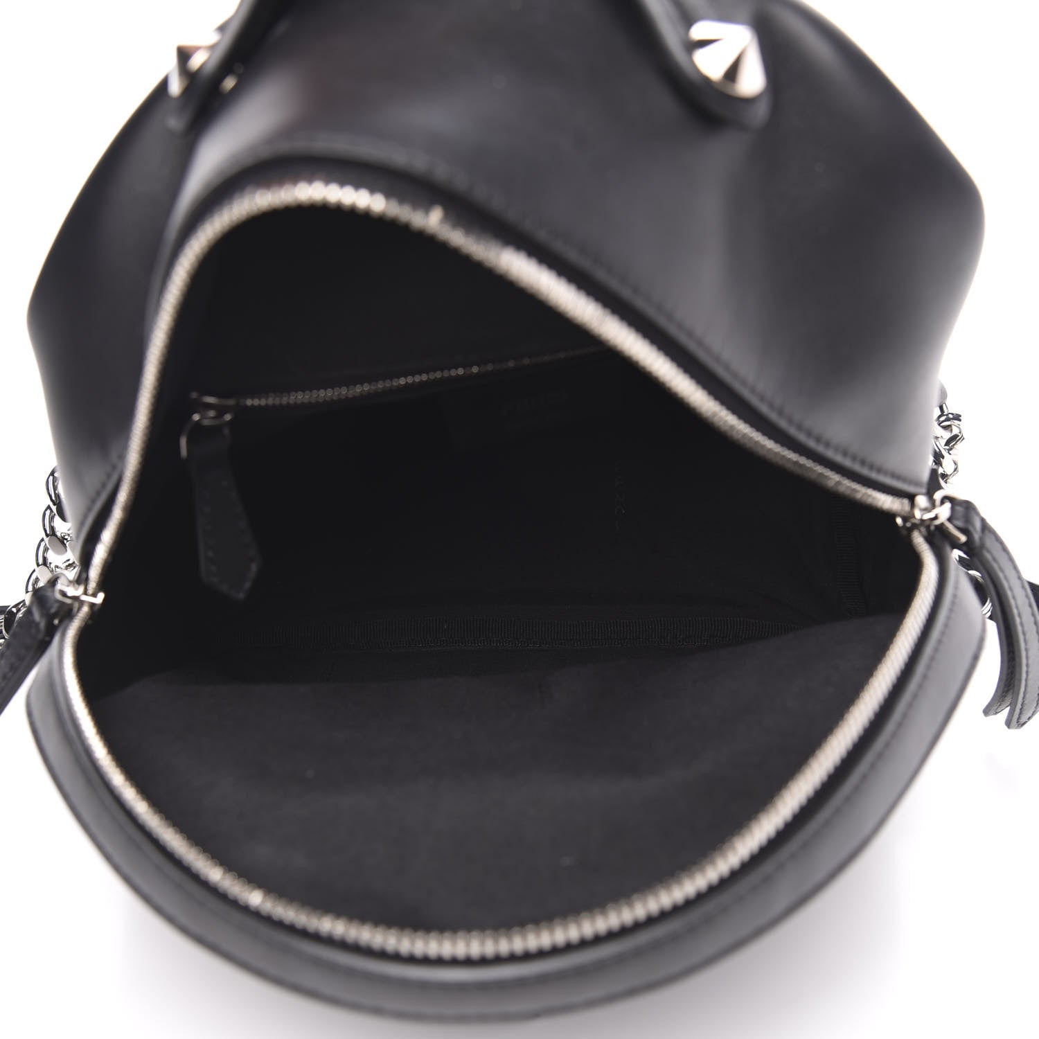 Fendi Vitello Century Fun Fair Metal Studded Mini Backpack Black Multicolor 4 of 10