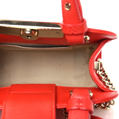 Chanel Grained Calfskin Stitched Mini Label Click Shopper Tote Red 5 of 11