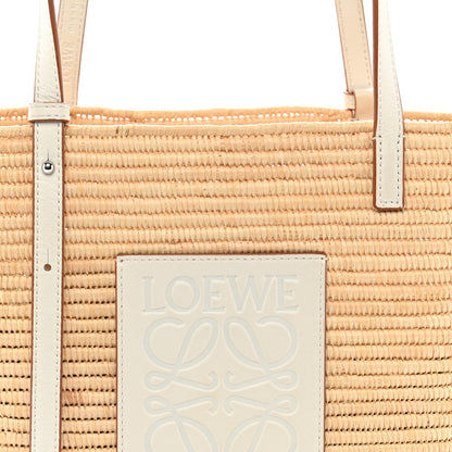 Loewe Raffia Square Small Basket Tote Bag Natural White 8 of 10