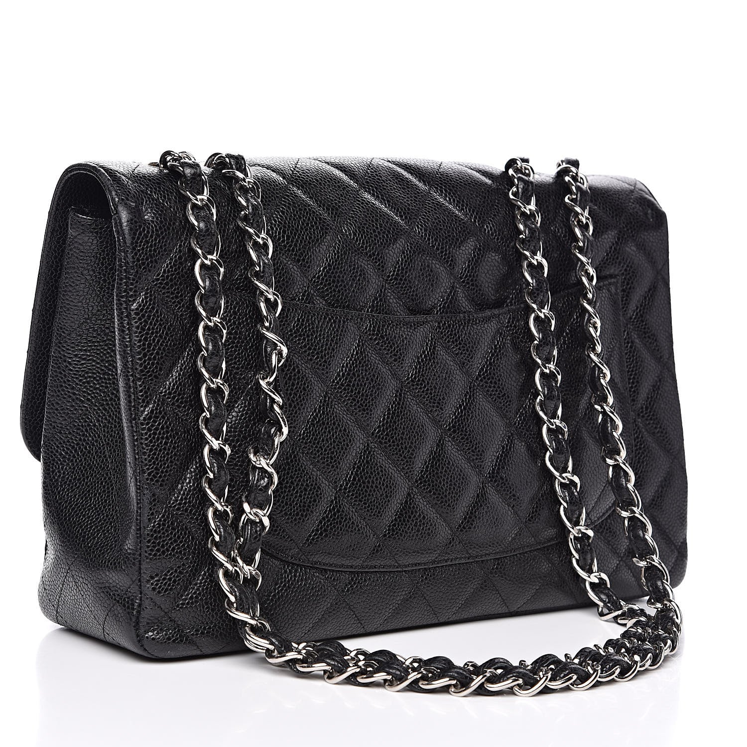Chanel Caviar Quilted Jumbo Single Flap Black 3 of 15