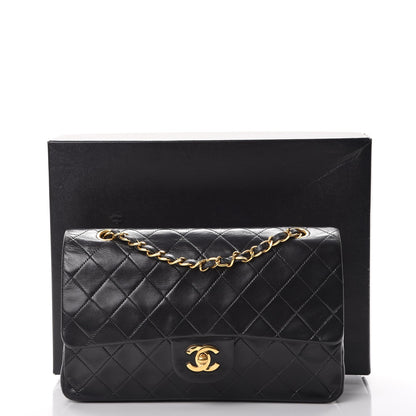 Chanel Lambskin Quilted Medium Double Flap Black 11 of 11