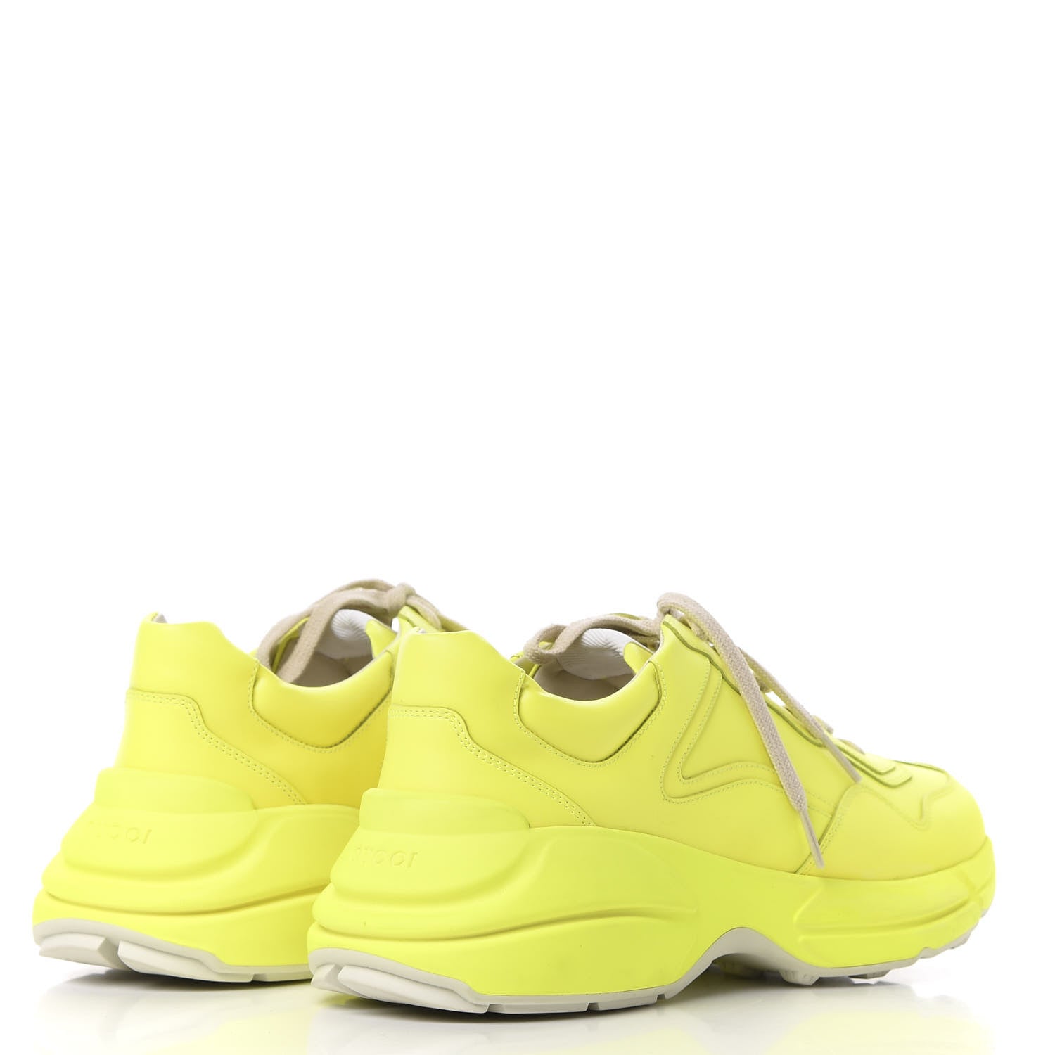 Gucci Calfskin Mens Rhyton Sneakers 8 Yellow Fluo 4 of 11