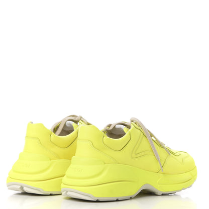 Gucci Calfskin Mens Rhyton Sneakers 8 Yellow Fluo 4 of 11