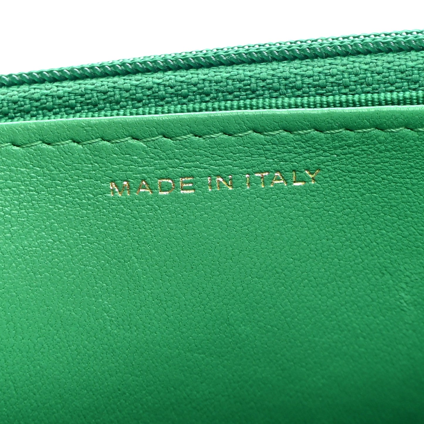 Lambskin Quilted Wallet On Chain WOC Green