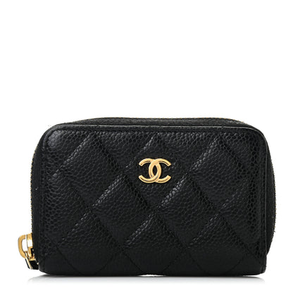 Chanel Caviar Quilted Zip Coin Purse Black 1 of 7