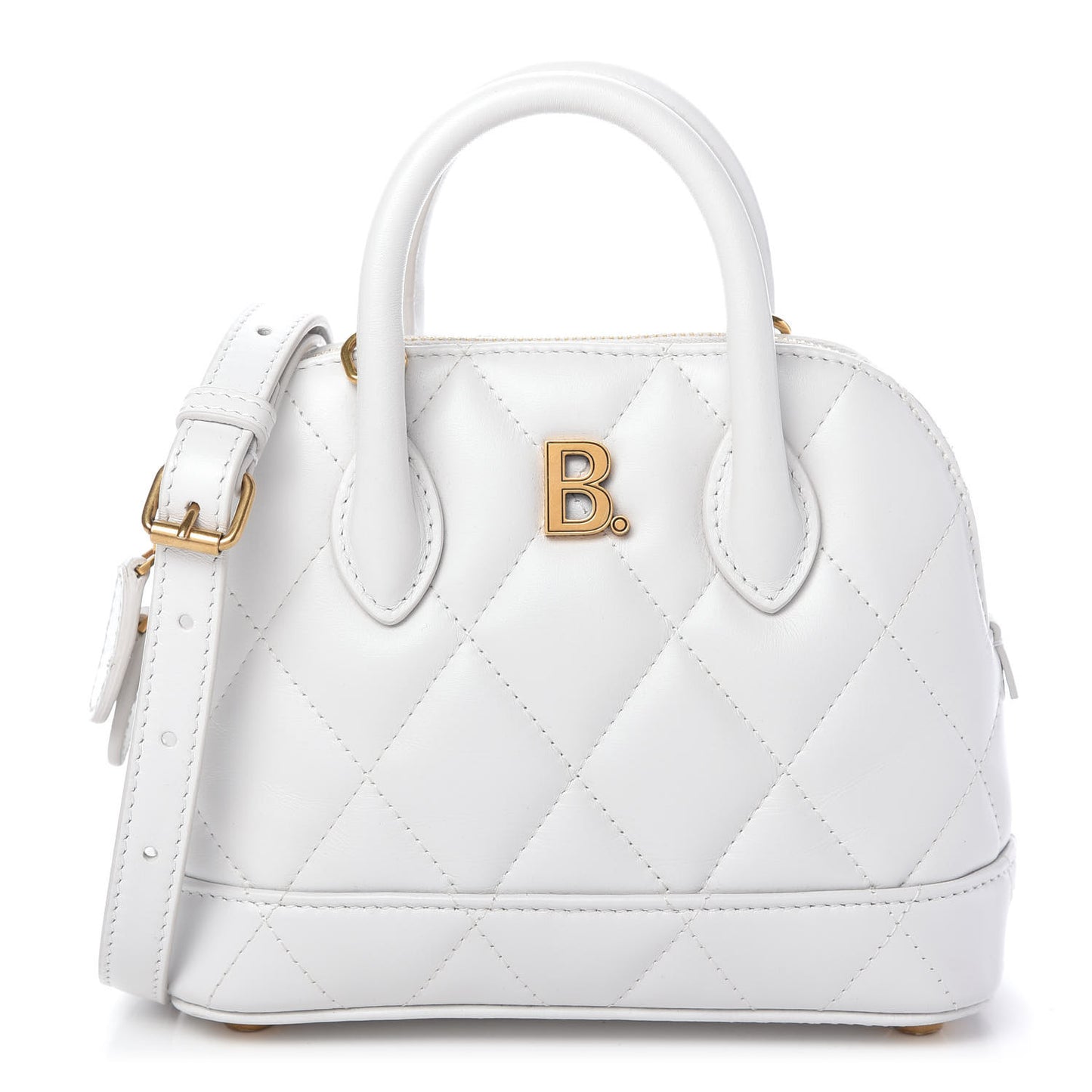 Nappa Calfskin Quilted XXS Ville Top Handle Bag White