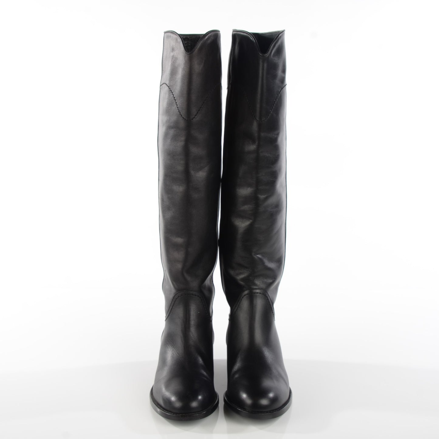 Lambskin Ascot Knee High CC Boots 36 Black