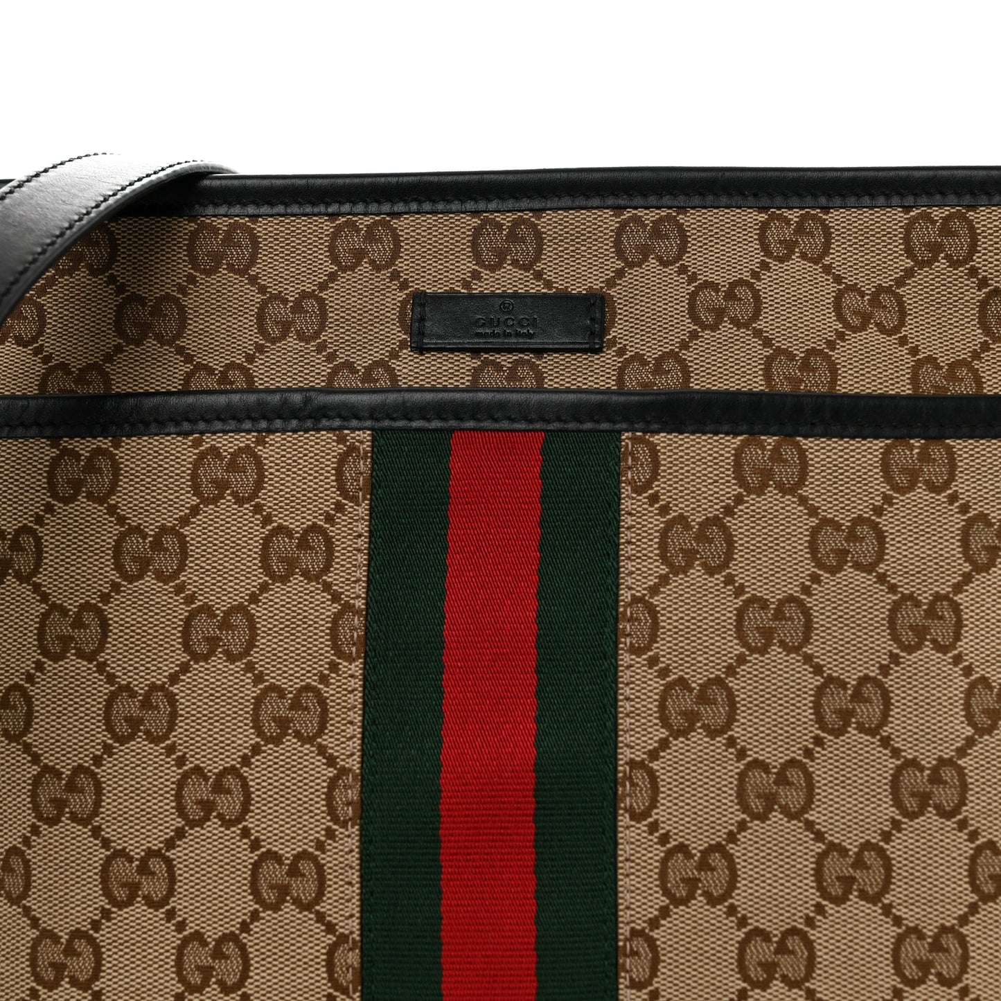GG Monogram Web Flat Messenger Bag Black