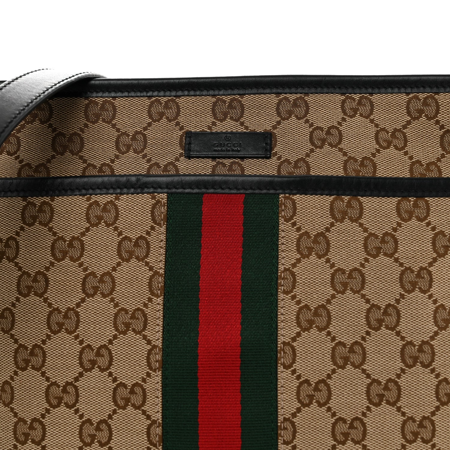 Gucci GG Monogram Web Flat Messenger Bag Black 9 of 11