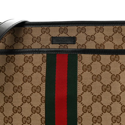 Gucci GG Monogram Web Flat Messenger Bag Black 9 of 11